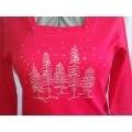 Rhinestone Christmas Trees Ladies Shirt